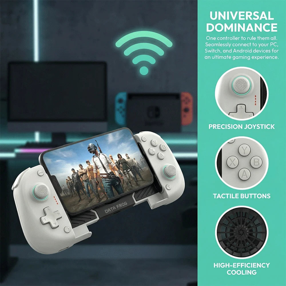 Wireless Gaming Controller–Telescopic Mobile Controller with Cooling Fan,Turbo&Adjustable Vibration,for Android/Switch/PC