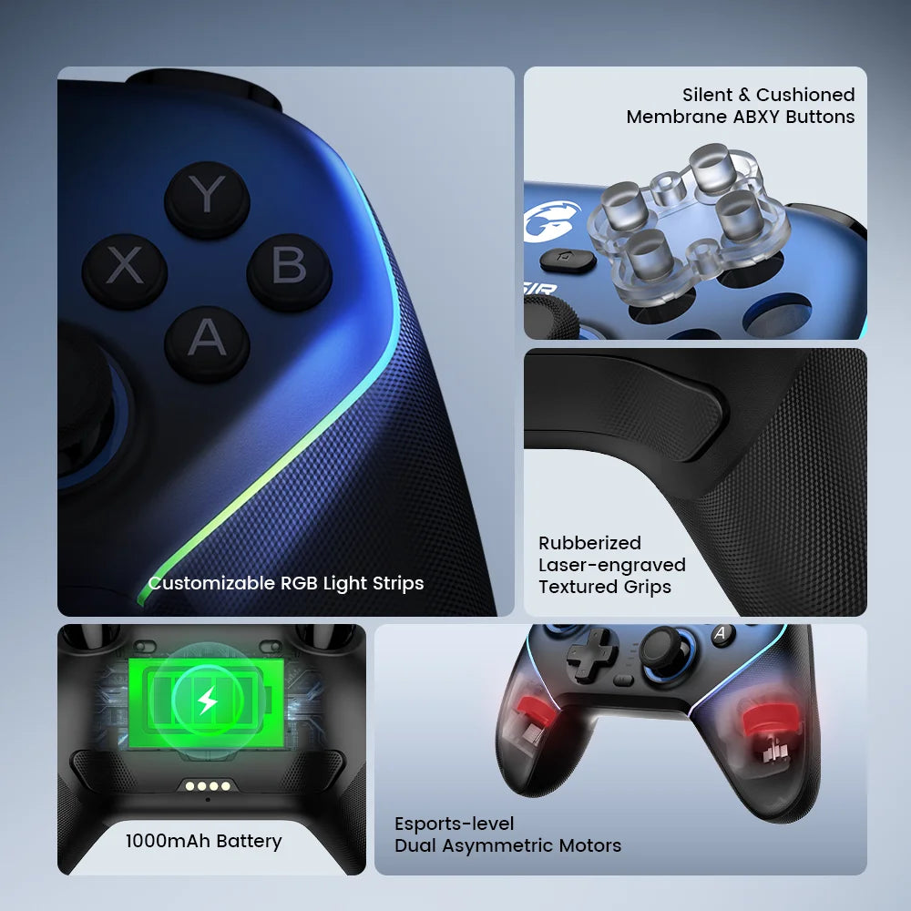 Super Nova Multi-Platform Gaming Controller - Bluetooth/Wired/2.4G Wireless, RGB, Hall Effect for Switch/PC/Android/iOS