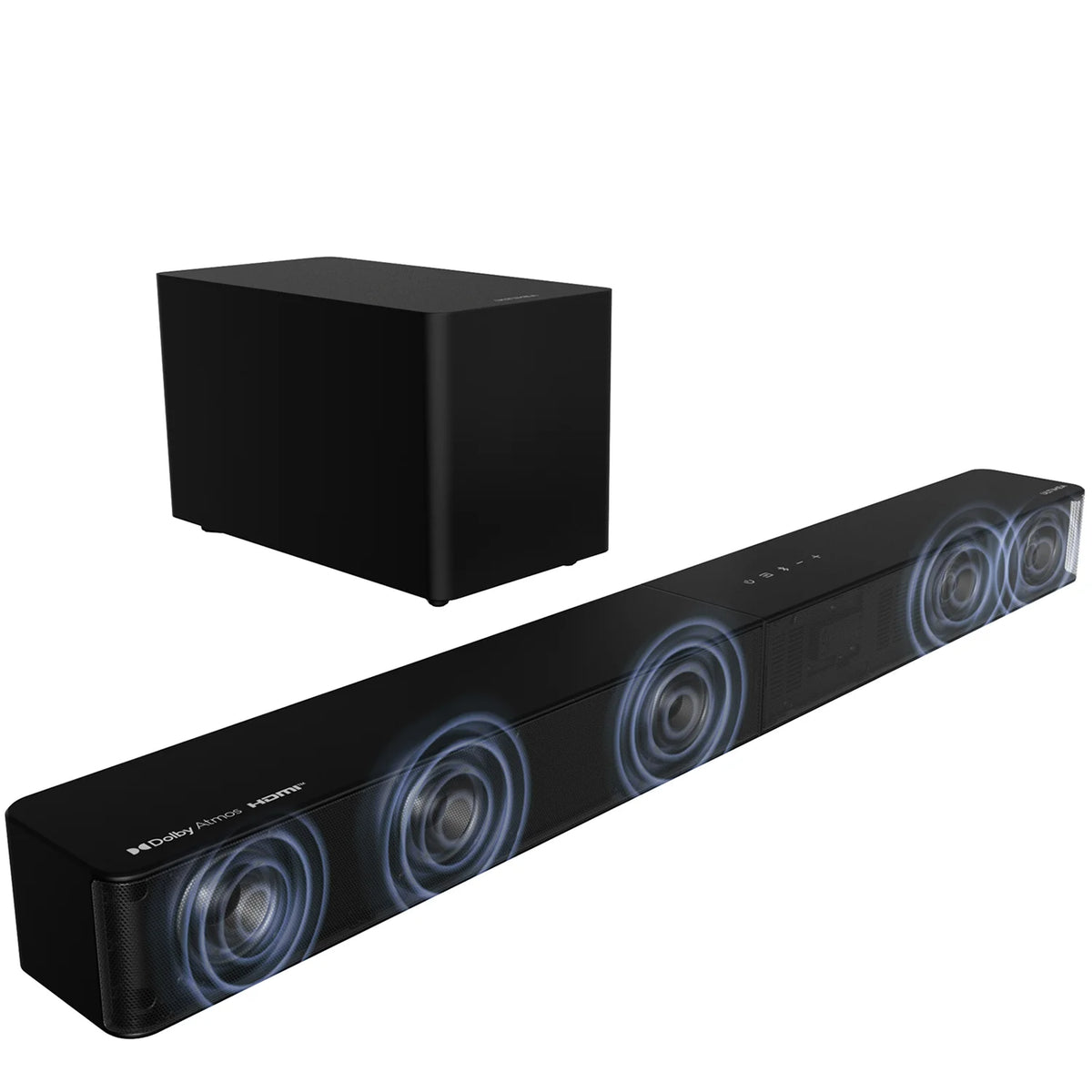5.1CH Sound Bar with Subwoofer, Dolby Atmos, Voice MX, Bass MX, APP, 340W Soundbar for Smart TV, Home Theater Sound System