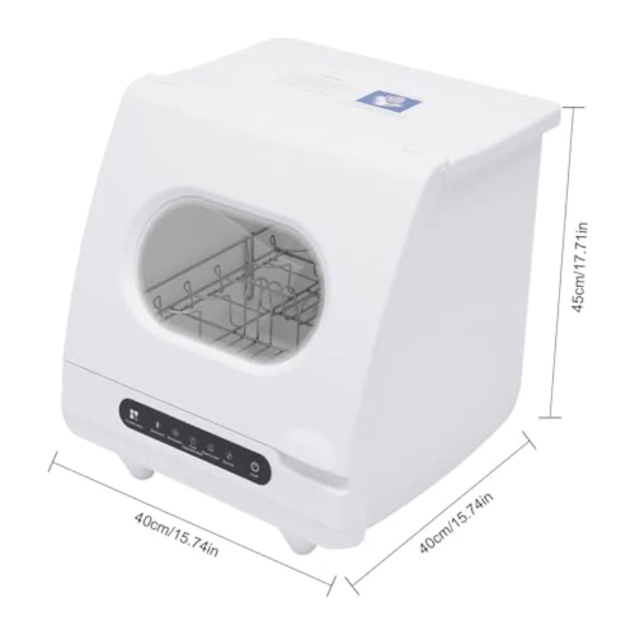 800W Mini Countertop Dishwasher Compact Dishwashers 5 Wash Programs Air-Dry Function Portable Dishwasher for Apartments