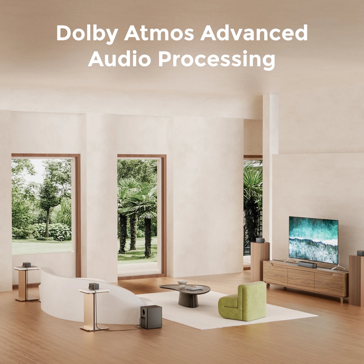Poseidon D80 Boom 7.1ch 500W Dolby Atmos Soundbar, Wireless Subwoofer & 4 Surround Speakers, Home Theater TV, APP Control