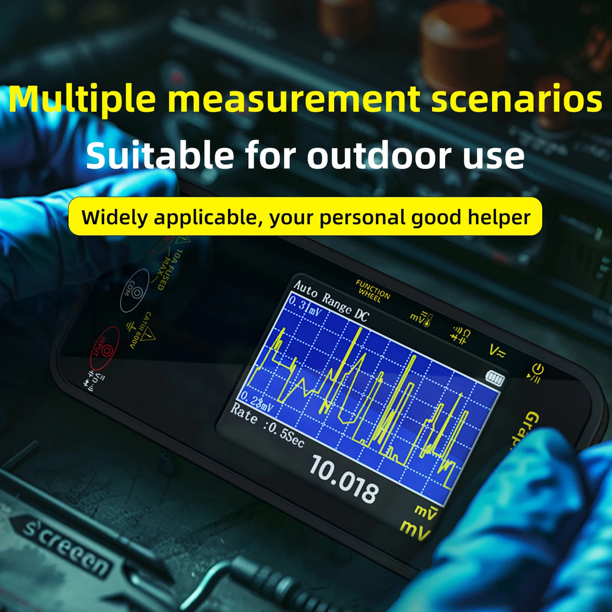 Graphic Multimeter with Data Logging, High-Precision Digital Voltmeter, Current, Resistance, Capacitance, Continuity Tester