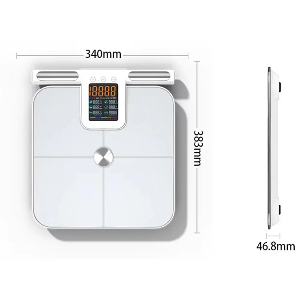 8-Electrode Smart Body Composition Scale – Segmental Muscle & Fat Analyzer, Visceral Fat, Bone Mass, Bluetooth, App Sync for Weight