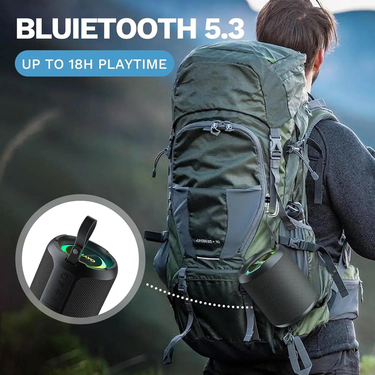 40W Wireless Portable Bluetooth Speaker with RGB Lights IPX7 Waterproof TWS Pairing AUX&TF-CARD in for Home Party Outdoor