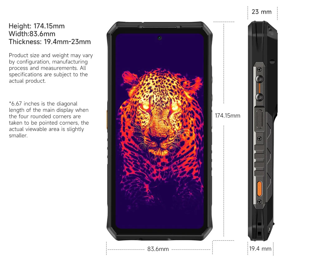 Armor 28 Ultra 5G AI Thermal Imaging Rugged Phone Diversity 9300+ 1TB ROM 32GB RAM Android Smartphone AMOLED Mobile