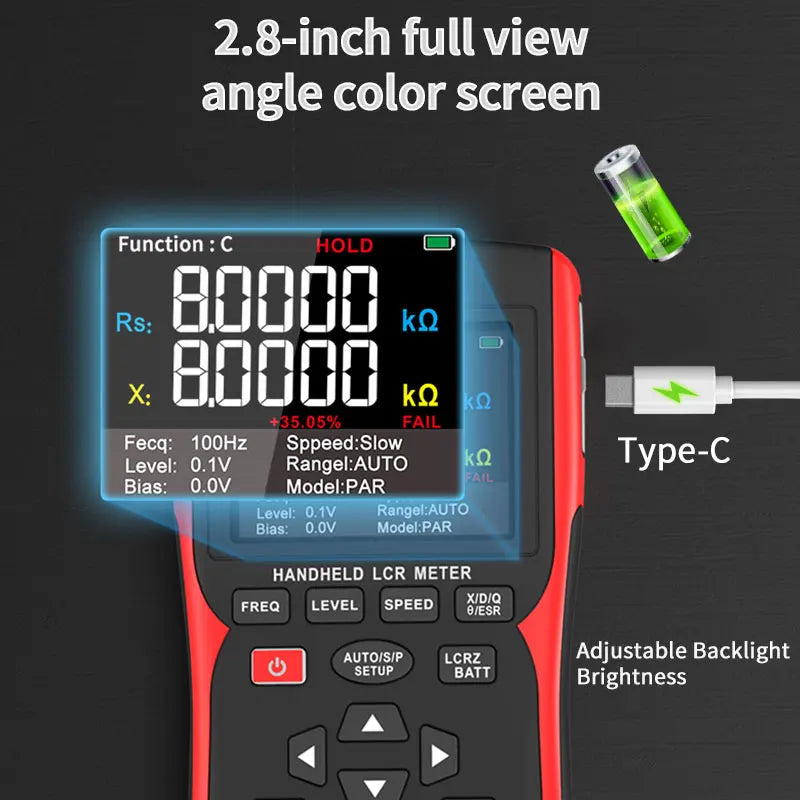DQ02 Electronic Precision Capacitor Tester for High-Precision Automatic Identification Of 100Khz Capacitors Resistors