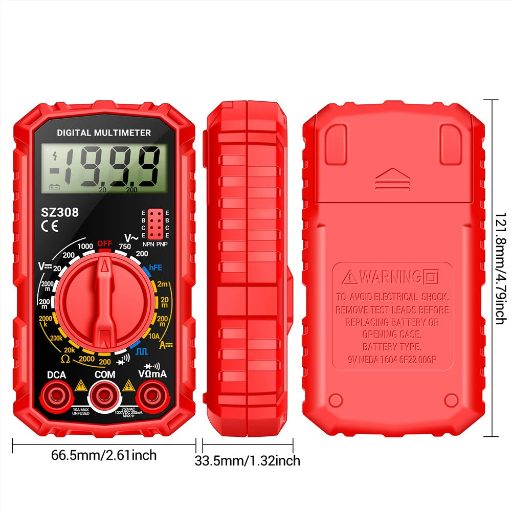 Digital Multimeter Voltage Resistance Meter LCD Voltage Current Detector High-Precision Square Wave Tester Multi-Function Tester