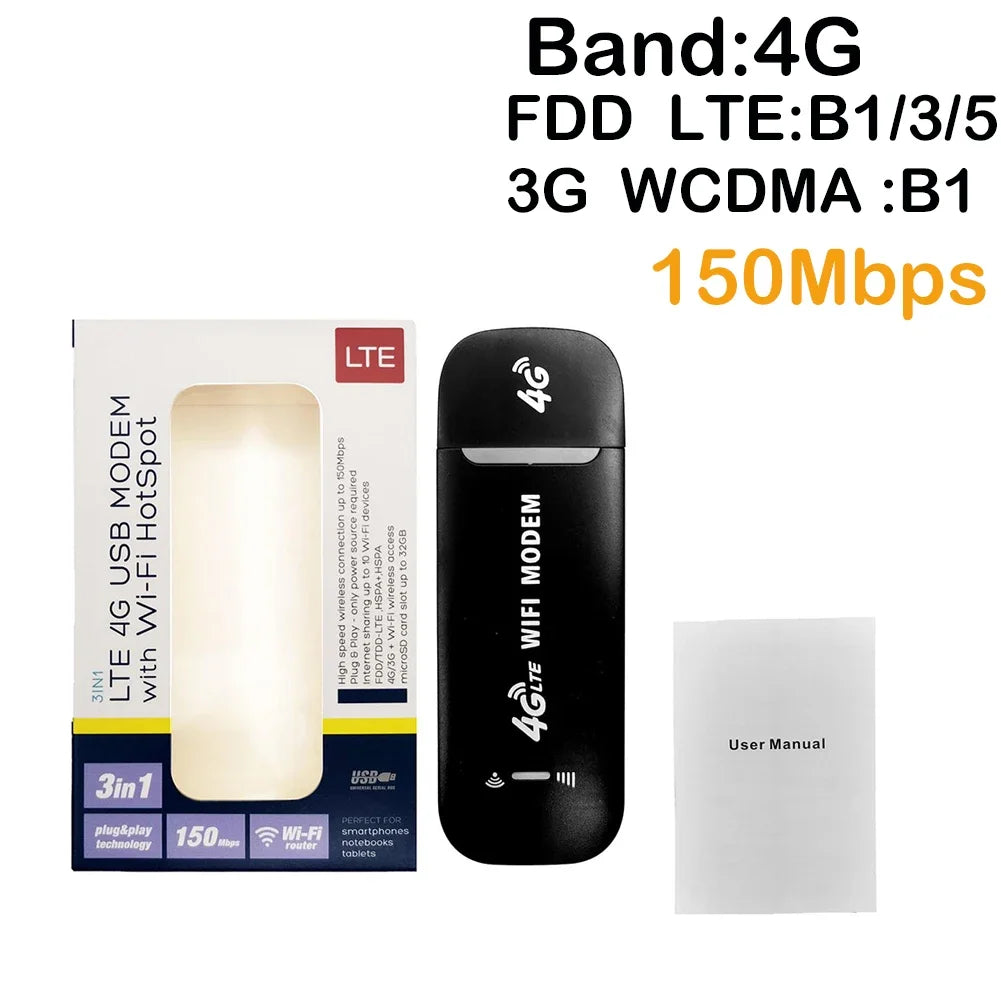 150Mbps 4G LTE Wireless Router Portable Wi-Fi Hotspot 3600mAh Wide Coverage 4G Sim Card Pocket Wi-Fi Router Wireless