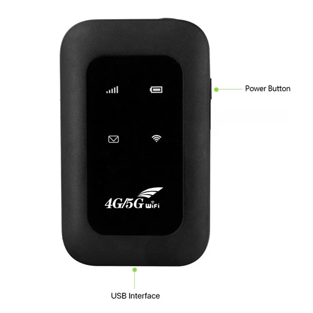 Portable WiFi Router 4G LTE Router with SIM Card Slot High Speed Wireless Modem Pocket Hotspot WiFi Router for Home Travel WiFi