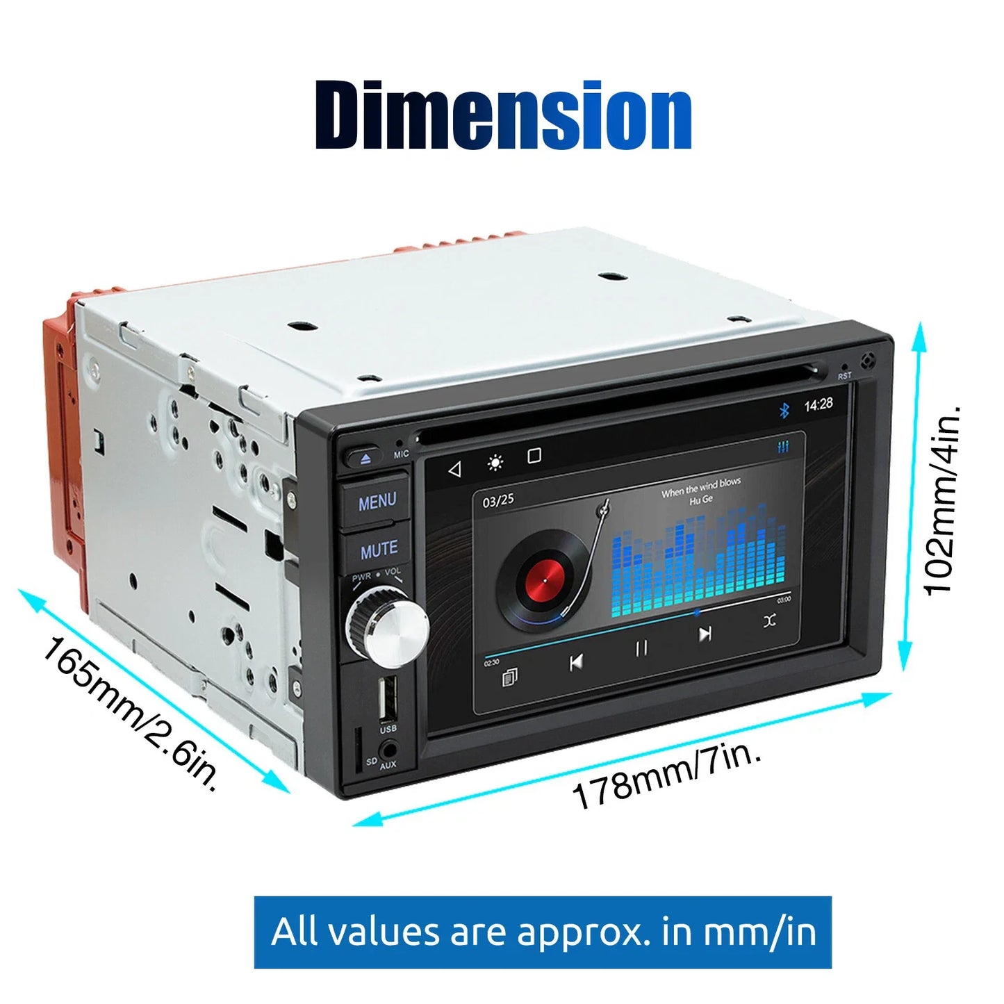 Universal 6.2 Inch Apple CarPlay Android Auto Double 2 DIN Car Stereo Radio CD DVD Player AUX FM USB MP5 Mirror Link BT