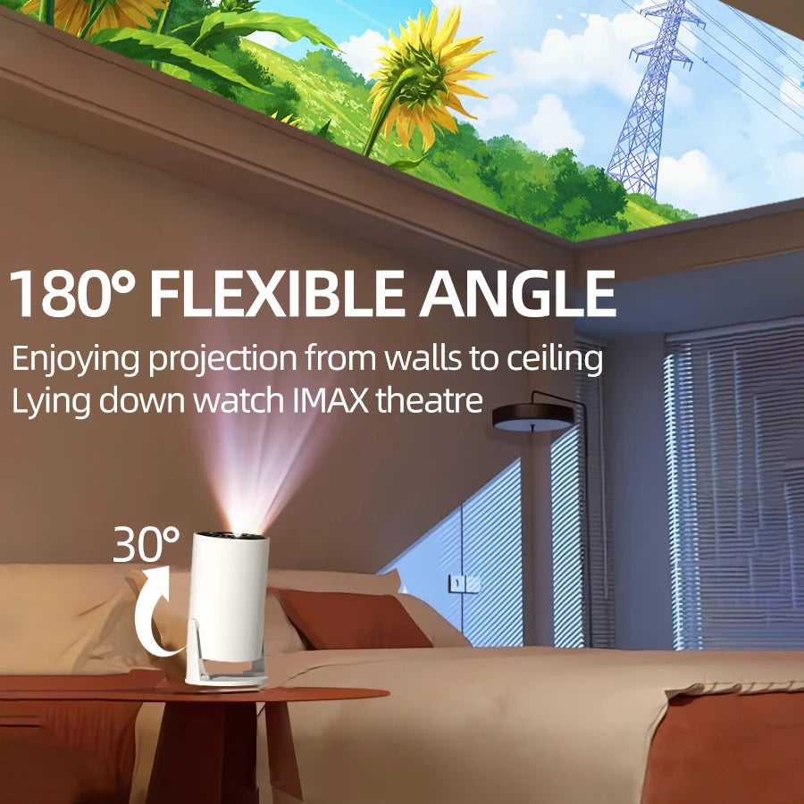 Android Smart HD WiFi Projector, native 1080P, supports 4K home theater, built-in speakers