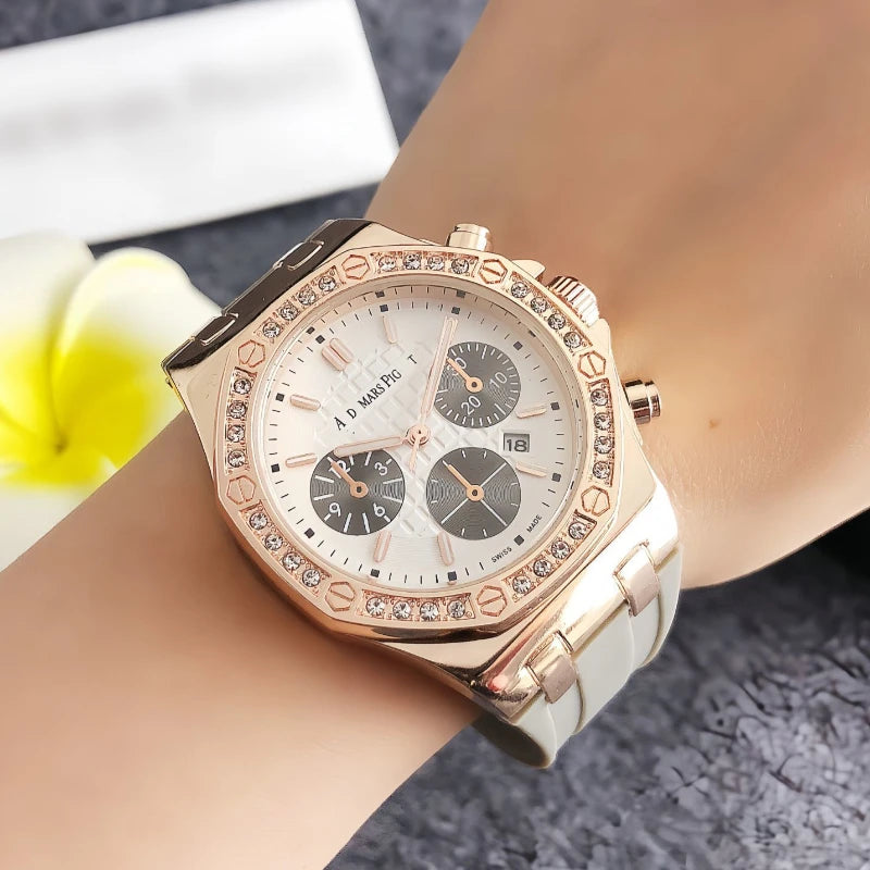 Swiss High-end Luxury Ladies' Wristwatch with Calendar Function. 38mm Large-sized Dial, Fashionable Men's Business Sports Watch.
