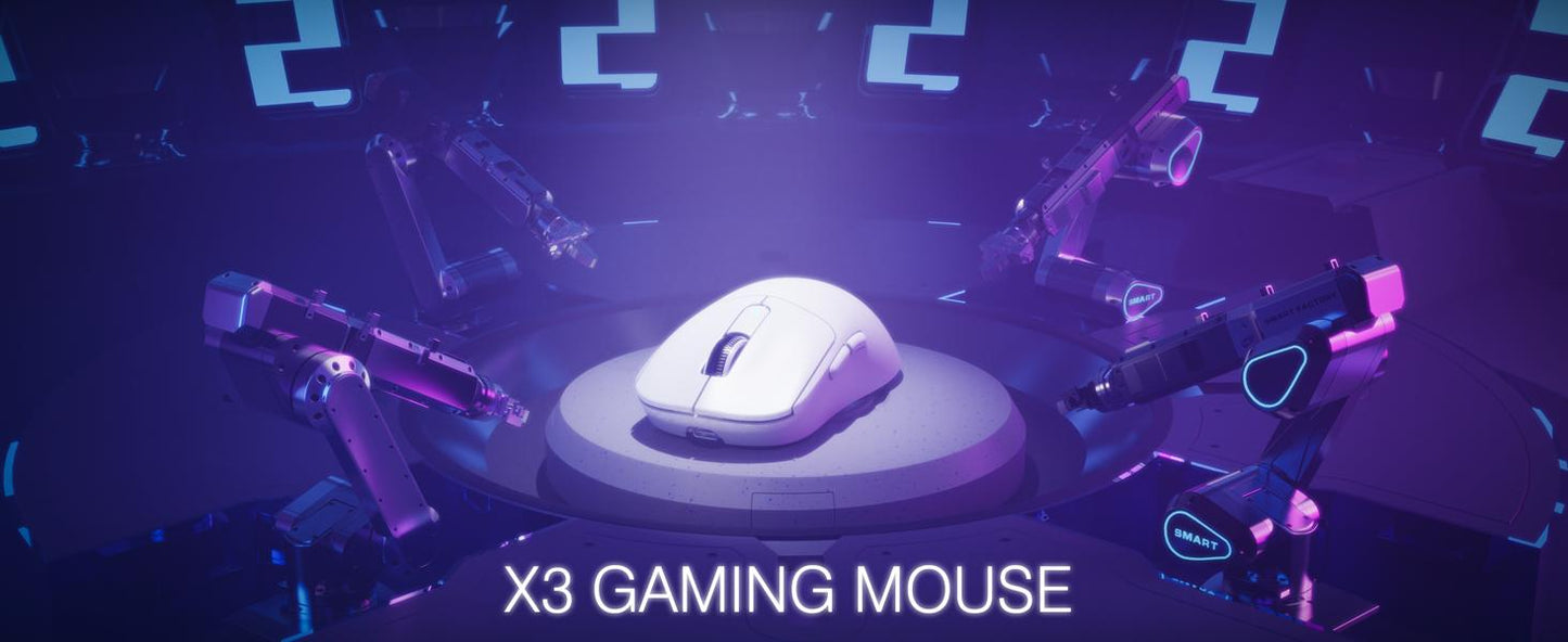 X3 Wireless Gaming Mouse, 49g Ergonomic Computer Mouse, Triple Modes PAW3395 26K DPI Optical Sensor