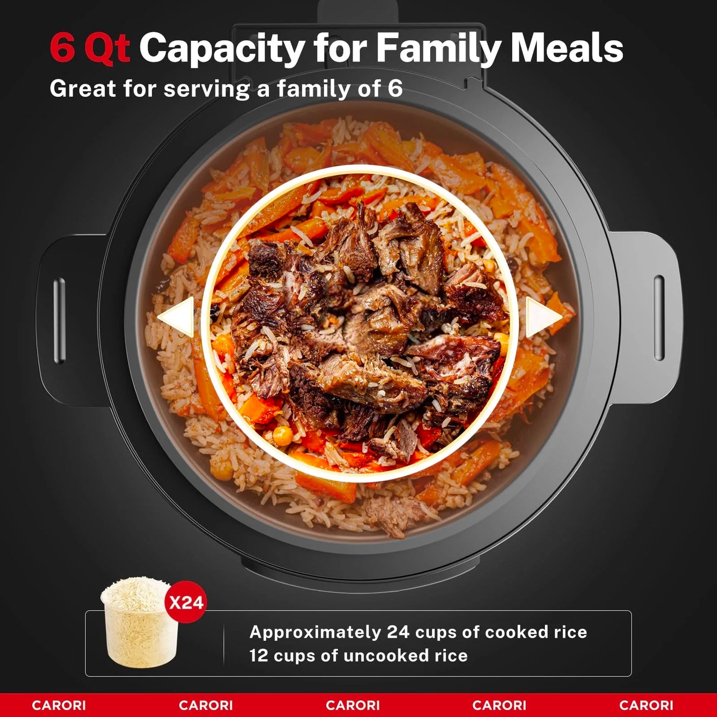 9-in-1 Electric Pressure Cooker 6 Qt, Programmable Multi-Function with Safer Vent, Olla de Presion, Rice Cooker, Slow Cooker