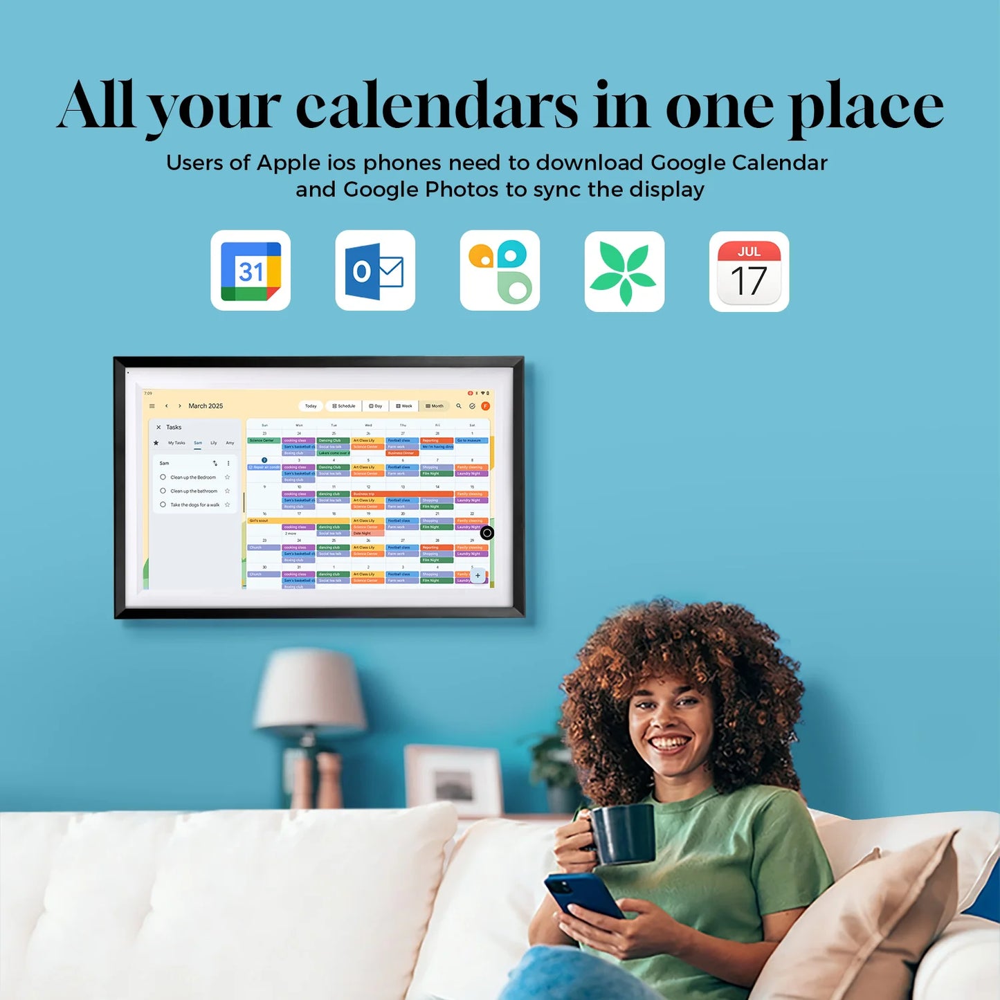 15.6 Inch Smart Display Canvas touchscreen Google Calendar & Home Hub & Assistant Smart TV