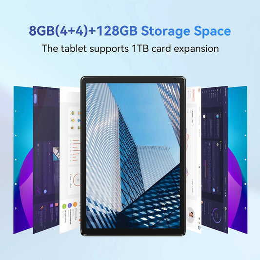 10-inch Android 13 Tablet Octa-Core 8 (4+4) RAM 128GB ROM (1TB TF) Tablet with Bluetooth5.0 Wi-Fi 6 Fast Charging PC Tablet