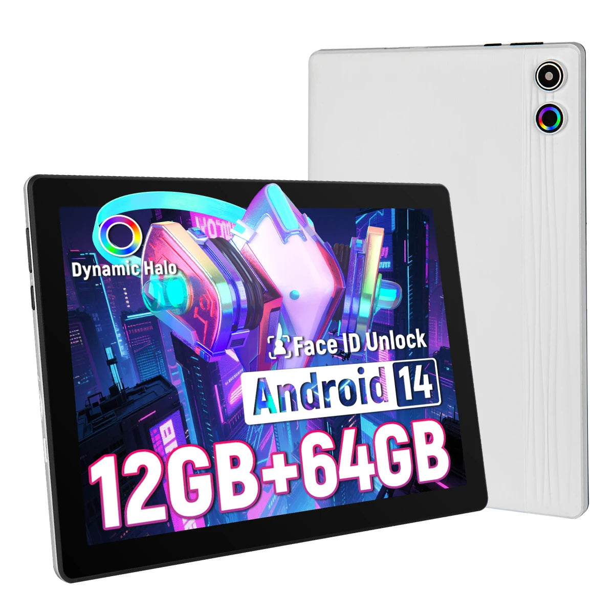 10.1 Inch Android 14 Tablet Octa-Core 10GB RAM 64GB ROM (Expand to 1TB) Widevine L1 Compatible IPS HD Screen with WiFi 6 BT 5.3