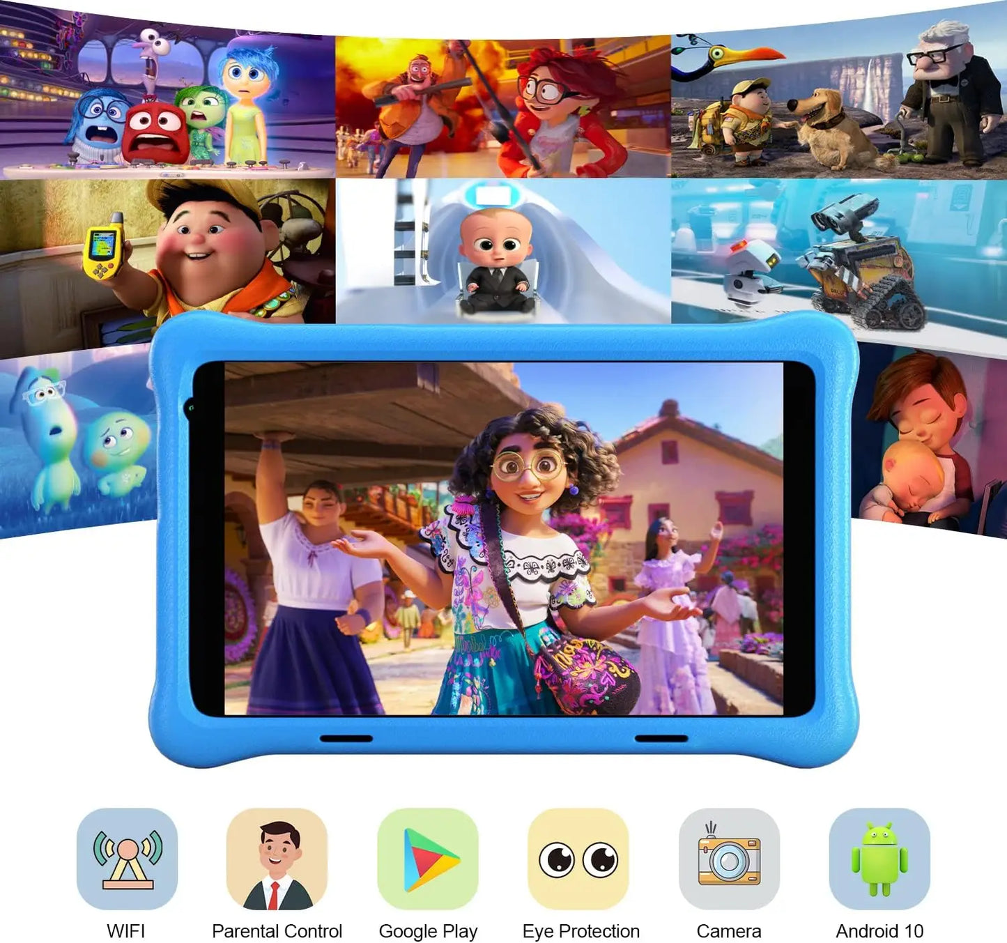 8 Inch Tablet Android11 Learning Tablets Quad Core Processor 2GB+32GB 128GB Expansion 5000mAh Child Eye Protection with Case
