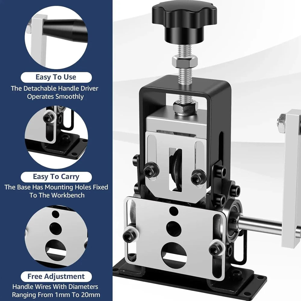 Wire Stripping Machine 1-21mm Portable Cable Stripper Hand Crank Electric Drill Powered Copper Wire Peeling Tool