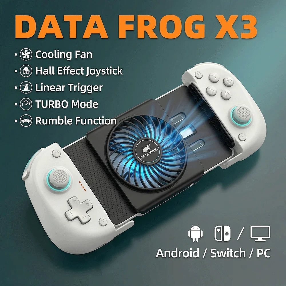 Wireless Gaming Controller–Telescopic Mobile Controller with Cooling Fan,Turbo&Adjustable Vibration,for Android/Switch/PC