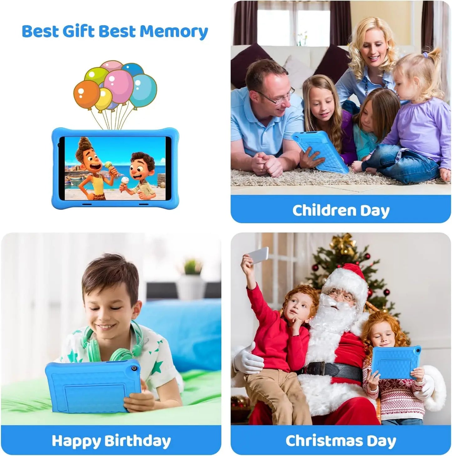 8 Inch Tablet Android11 Learning Tablets Quad Core Processor 2GB+32GB 128GB Expansion 5000mAh Child Eye Protection with Case
