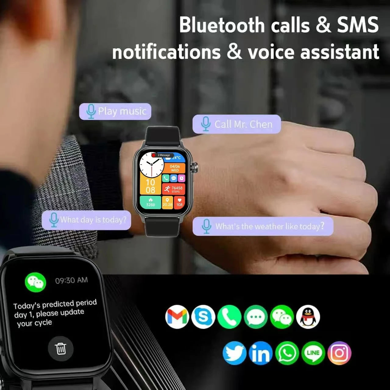 Fitness Tracker Heart Rate Blood Pressure Watch Blood Oxygen Monitor Pedometer Step Counter Activity Tracker Big Fitness Tracker