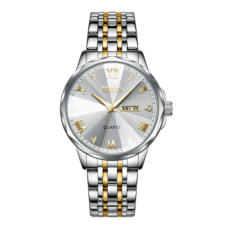 Classic Fashion Stereo Refraction Crystal Quartz Men's Watch Business Watches for Men Luminous