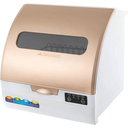 Portable Dishwasher Countertop with 5 Washing Modes 360 Dual Spray Rinse 167F High-Temp Function Compact and Portable Design