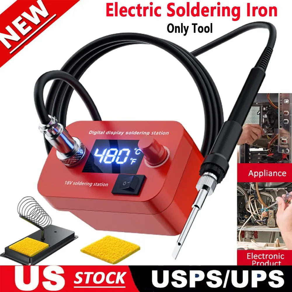 Electric Soldering Iron Adjustable Temperature Welding Machine LCD Digital Display Repair Tools For Milwaukee M18 18V Battery
