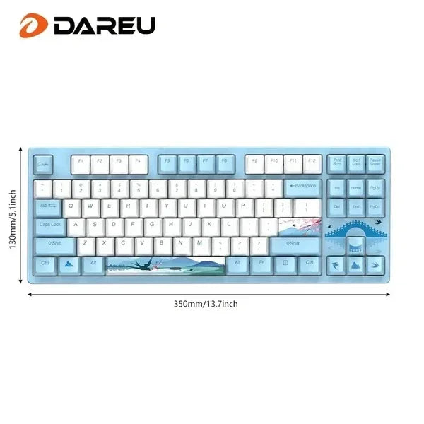 A87 Spring Swallow Theme 87 Keys Compact Layout Mechanical Gaming Keyboard; Cherry MX Switch; PBT Keycaps