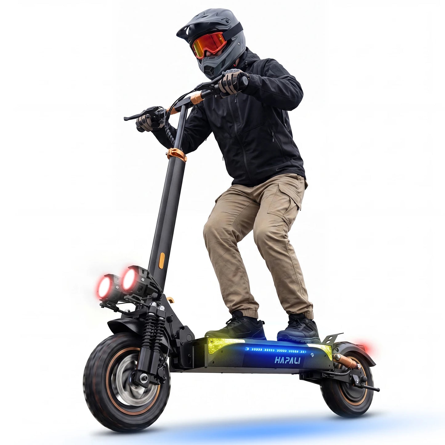 Off Road Electric Scooter, 1200W Motor, 31 Miles Range, 31 MPH, 11" All Terrain Tire, E-Scooter for Adults with Double Suspension & Side Light Disc Brakes