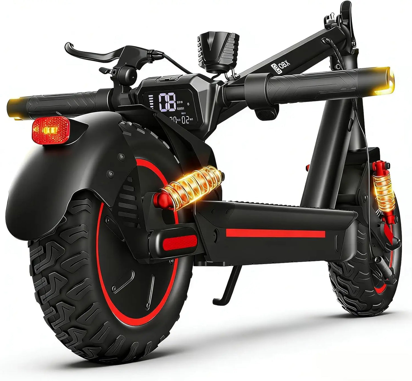 2026 Adults Electric Scooter 1200W Motor Top Speed 30MPH 48V 15AH Battery 10 Inch Off-Road Tires Sport Commuter Folding E-Scooter