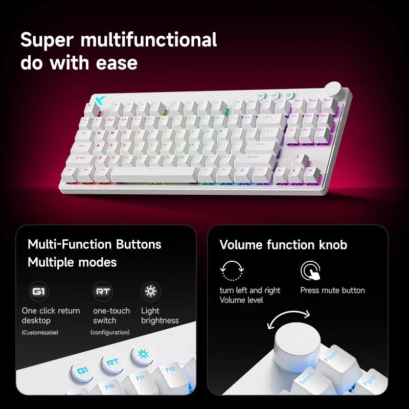 Mix87 Magnetic Switch Gaming Keyboard Hall Effect Ultra-Low Latency 0.005mm Lightning magnetic axis Office Wired Keyboard