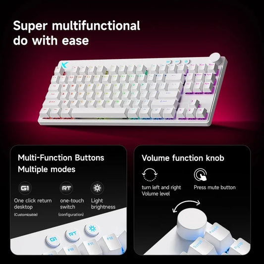Mix87 Magnetic Switch Gaming Keyboard Hall Effect Ultra-Low Latency 0.005mm Lightning magnetic axis Office Wired Keyboard