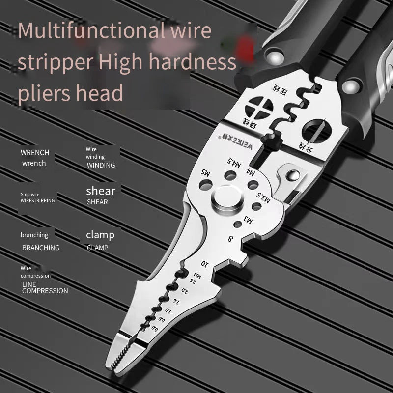 Multifunctional New Electrical Wire Stripping Pliers Splice Skin Peeling Wire Bending Imported Type Wire Winding Scissors
