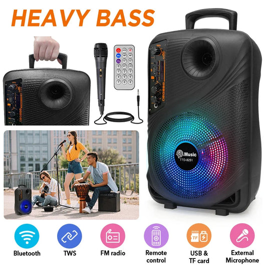 2000W Portable Bluetooth Speaker Sub woofer Heavy Bass Sound System Party+Remote
