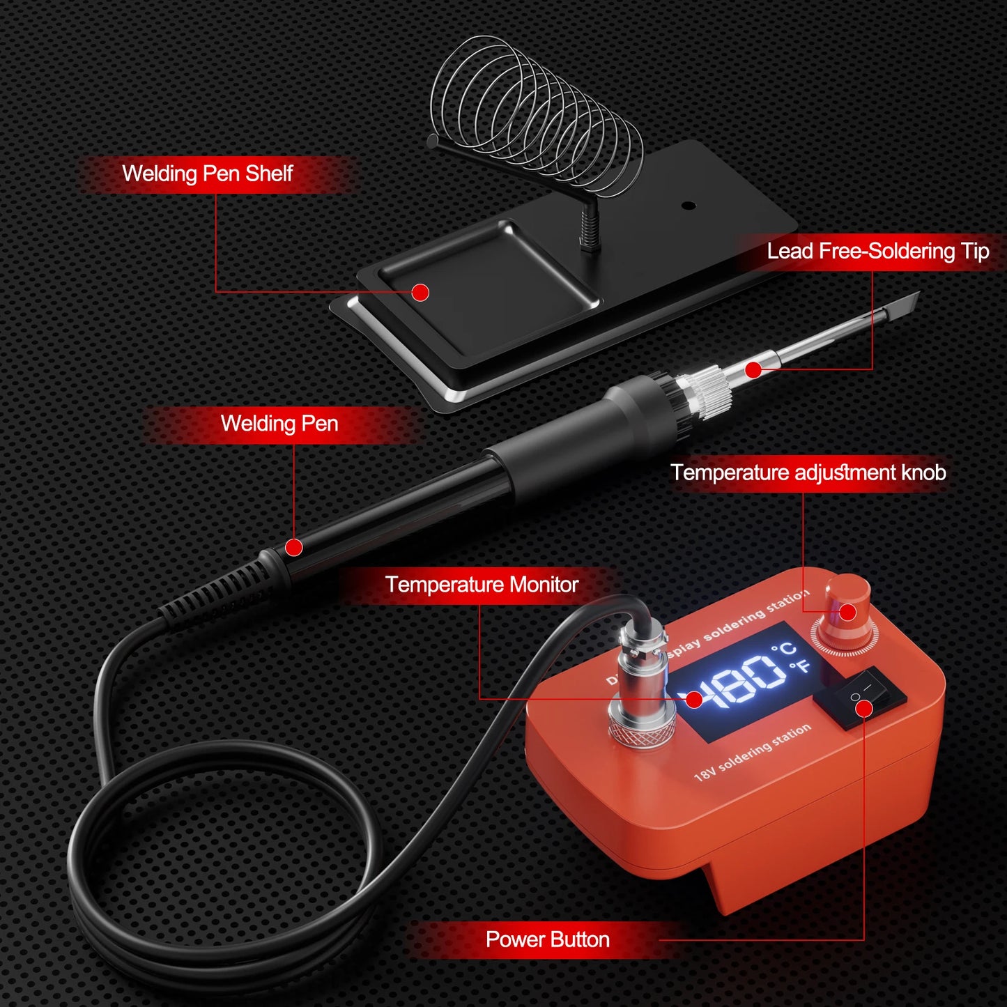 Electric Soldering Iron Adjustable Temperature Welding Machine LCD Digital Display Repair Tools For Milwaukee M18 18V Battery
