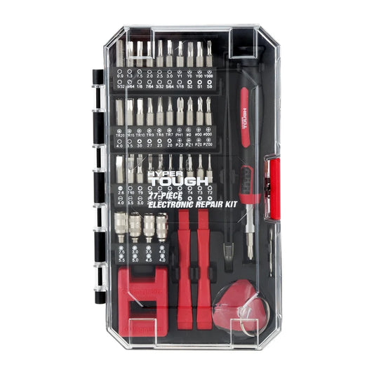 77 Piece Precision Tool Kit Magnetic Screwdriver CR-V Steel Bits Electronics Repair Compact Case Portable Handy Set