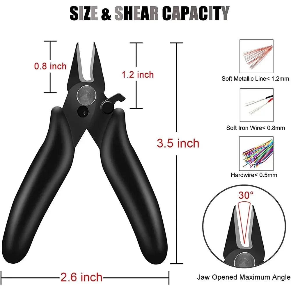 3.5 Inch Mini Micro Diagonal Pliers Wire Cutters Precision Flush Cutter Stainless Steel Trimming Shears End Cutting Nippers for Electronics Jewelry Making DIY Craft Bead Wire Hand Tool