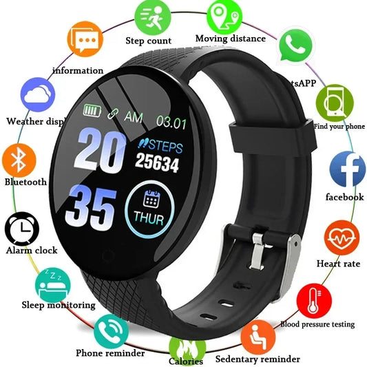 Smart Watch Men Blood Pressure Waterproof Smartwatch Women Heart Rate Monitor Fitness Tracker Watch Sport For Android IOS D18