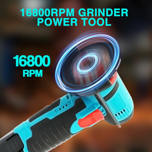 Angle Grinder Cordless Grinder Car Polisher Electric Brushless 12V 16800RPM 5 Discs with 2 Battery 2.0Ah n Charger Strong Power