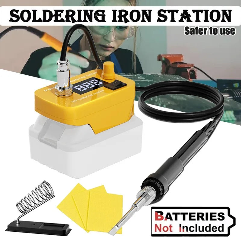 60W Electric Soldering Iron Adjustable Temperature Welding Machine LCD Digital Display Repair Tools For DEWALT 18V Battery