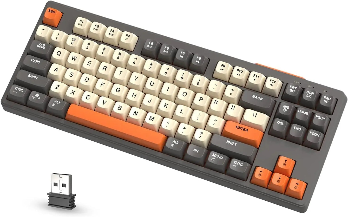 M87 80% Wireless TKL RGB Backlit BT5.0 & 2.4G & Wired PBT Material Mechanical Feeling Gaming Keyboard