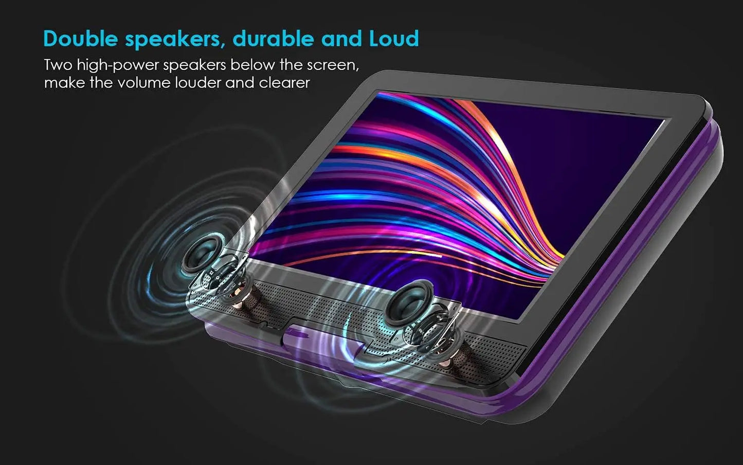 Portable DVD Player 12.5", with 10.5" HD Swivel Screen, Car Travel DVD Players 5 Hrs. Rechargeable Battery