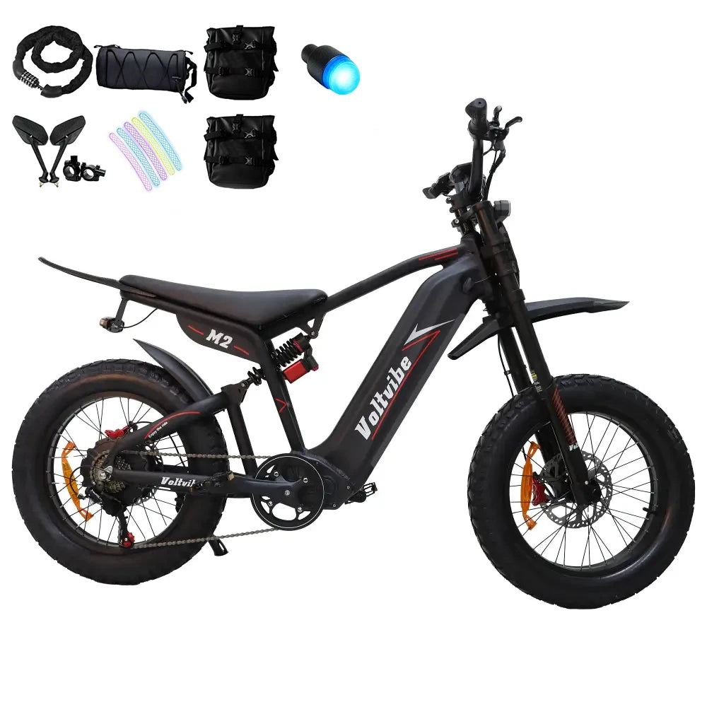 DM01 2000W Moto Electric Bicycle 60V30AH Battery Color Display 42 MPH E Bike UL2849