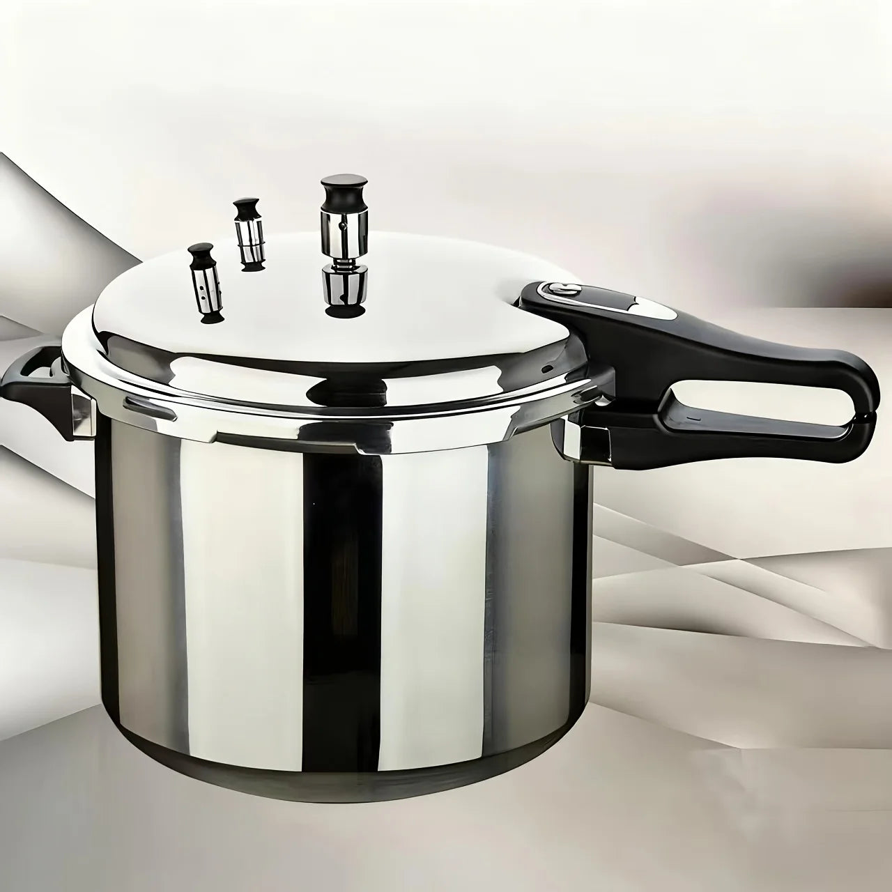 Aluminum Pressure Cooker with Release Valve & Multiple Protective Devices | Compatible with Gas & Induction Cookers