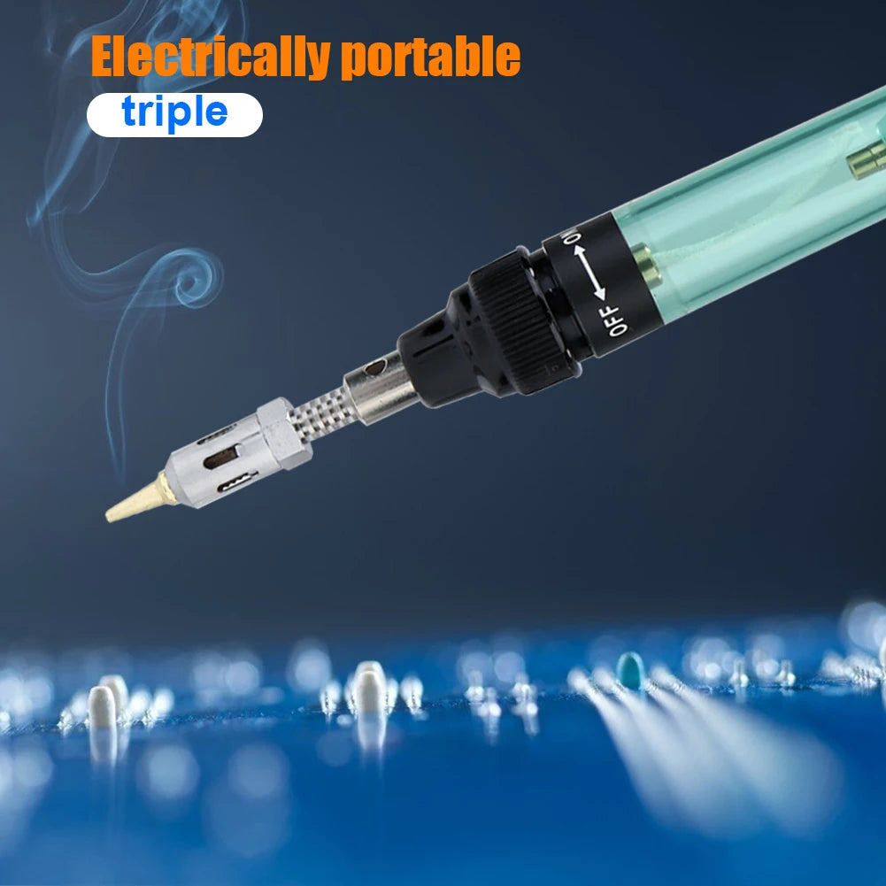 14 In1 Portable Soldering Iron Kit 1300Celsius Butane Welding Pen Burner Blow Torch Gas Welding Soldering Iron Butane Tip Tool