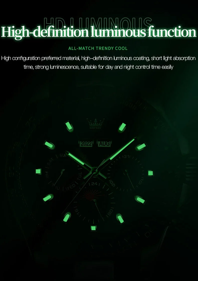 Automatic Mechanical Watch for Men TOP Brand Original Stainless Steel Luminous Waterproof Date Man Wristwatch Luxury