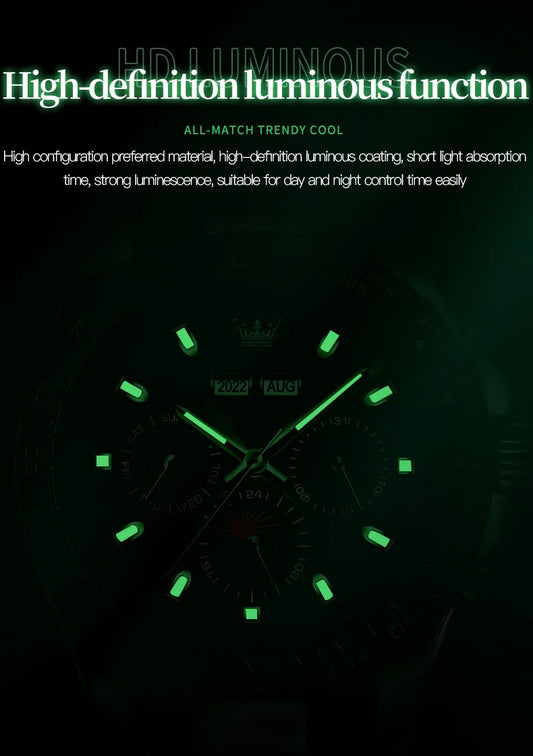 Automatic Mechanical Watch for Men TOP Brand Original Stainless Steel Luminous Waterproof Date Man Wristwatch Luxury