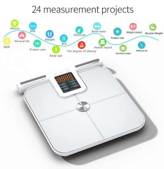 8-Electrode Smart Body Composition Scale – Segmental Muscle & Fat Analyzer, Visceral Fat, Bone Mass, Bluetooth, App Sync for Weight